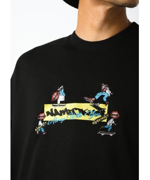 RE730（アールイーセブンサーティー）の「なみおくんはフロントに集合！　ビッグシルエットトレーナー（Tシャツ/カットソー・メンズ・ブラック/オフホワイト・LARGE/X-LARGE/MEDIUM）」の10枚目の写真