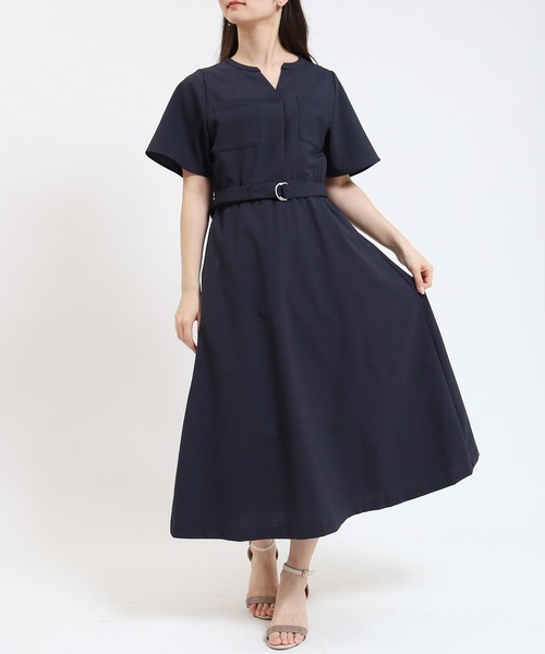 TRUDEA（トルディア）の「ドライタッチスキッパーワンピース（ワンピース・レディース・チャコールグレー/ベージュ/ネイビー・MEDIUM/LARGE）」の3枚目の写真