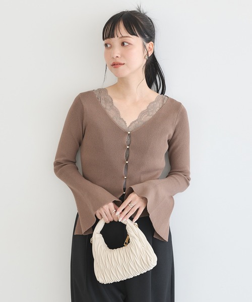 earth music&ecology（アースミュージックアンドエコロジー）の「2WAYレースタンクトップ（タンクトップ・レディース・グレイッシュブルー/ブラック/アイボリー/モカ・S/M）」の7枚目の写真