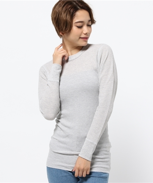 SEVENDAYS=SUNDAY（セブンデイズサンデイ）の「ＪＥＭＯＲＧＡＮ　長袖クルーネックプルオーバー（Tシャツ/カットソー・レディース・ネイビー/杢グレー/オフホワイト・SMALL/LARGE/MEDIUM）」の2枚目の写真