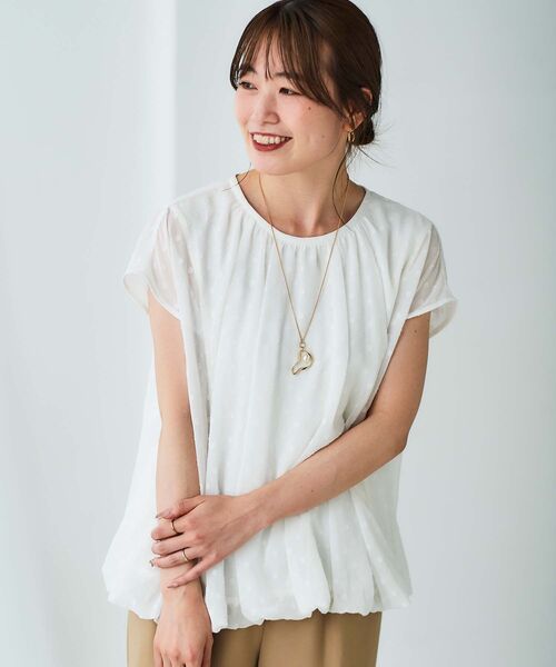 le.coeur blanc（ルクールブラン）の「シアードットバルーンブラウス（シャツ/ブラウス・レディース・ブラック/オフホワイト・38）」の4枚目の写真