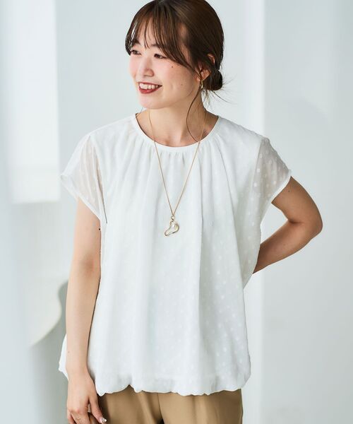 le.coeur blanc（ルクールブラン）の「シアードットバルーンブラウス（シャツ/ブラウス・レディース・ブラック/オフホワイト・38）」の5枚目の写真