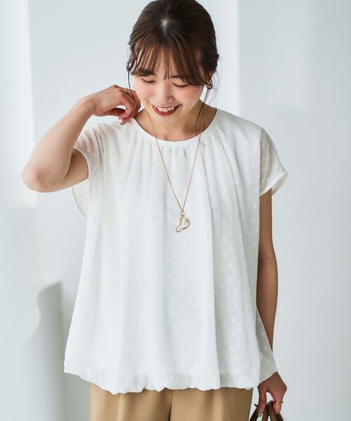 le.coeur blanc（ルクールブラン）の「シアードットバルーンブラウス（シャツ/ブラウス・レディース・ブラック/オフホワイト・38）」の6枚目の写真