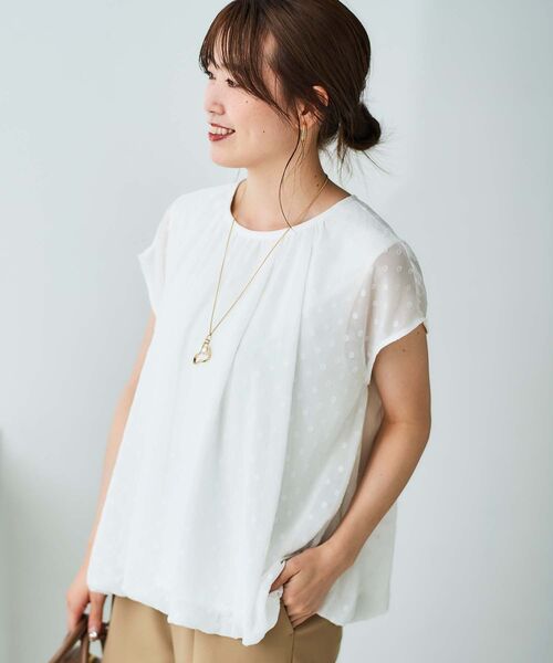 le.coeur blanc（ルクールブラン）の「シアードットバルーンブラウス（シャツ/ブラウス・レディース・ブラック/オフホワイト・38）」の7枚目の写真