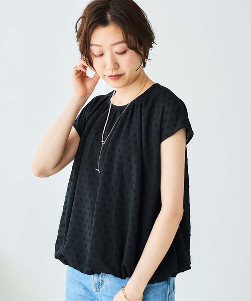 le.coeur blanc（ルクールブラン）の「シアードットバルーンブラウス（シャツ/ブラウス・レディース・ブラック/オフホワイト・38）」の18枚目の写真