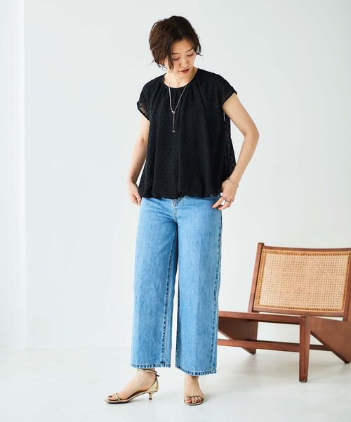 le.coeur blanc（ルクールブラン）の「シアードットバルーンブラウス（シャツ/ブラウス・レディース・ブラック/オフホワイト・38）」の22枚目の写真