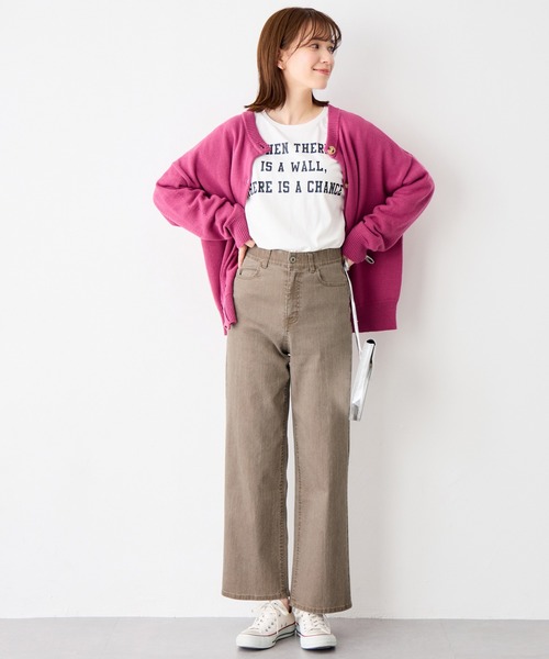 Viola e Viola(ヴィオラエヴィオラ)の「のび心地 ゆるストレートパンツ(その他パンツ・レディース・ネイビー/モカ/カーキ・LL/L/M/3L)」の10枚目の写真
