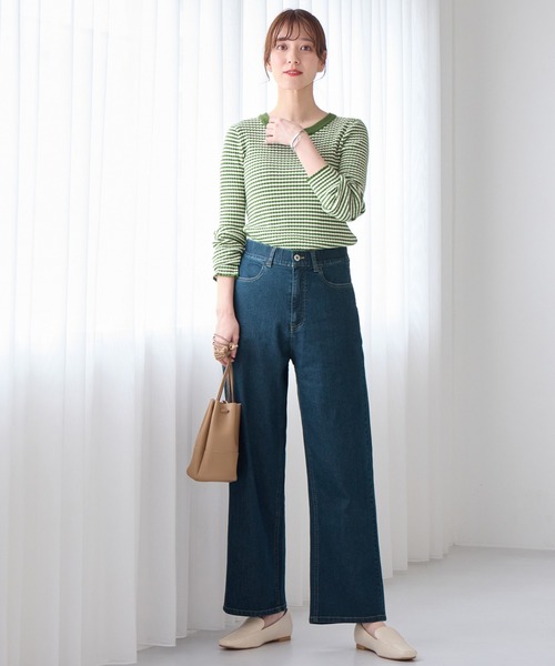 Viola e Viola(ヴィオラエヴィオラ)の「のび心地 ゆるストレートパンツ(その他パンツ・レディース・ネイビー/モカ/カーキ・LL/L/M/3L)」の4枚目の写真