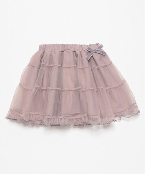 petit main(プティマイン)の「チュールティアードスカート(スカート・キッズ・チャコール/ピンク/アイボリー・130cm/120cm/110cm/100cm/90cm/80cm)」の3枚目の写真