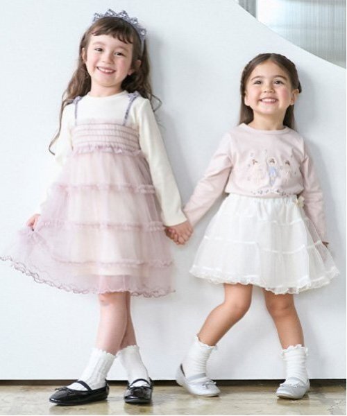 petit main(プティマイン)の「チュールティアードスカート(スカート・キッズ・チャコール/ピンク/アイボリー・130cm/120cm/110cm/100cm/90cm/80cm)」の7枚目の写真