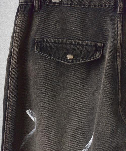 Theater code(シアターコード)の「【20%OFF】irregular switching graffiti denim pants / 切替 グラフィック デニムパンツ 2026年春夏(デニムパンツ・メンズ・ブラック・FREE)」の3枚目の写真