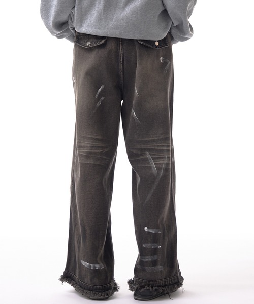 Theater code(シアターコード)の「【20%OFF】irregular switching graffiti denim pants / 切替 グラフィック デニムパンツ 2026年春夏(デニムパンツ・メンズ・ブラック・FREE)」の6枚目の写真