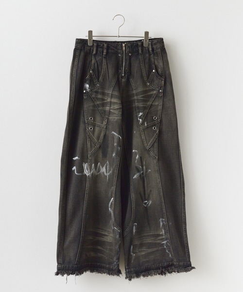 Theater code(シアターコード)の「【20%OFF】irregular switching graffiti denim pants / 切替 グラフィック デニムパンツ 2026年春夏(デニムパンツ・メンズ・ブラック・FREE)」の20枚目の写真