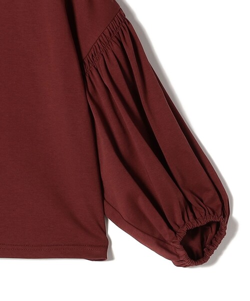 SHIPS Colors(シップス カラーズ)の「SHIPS Colors:〈洗濯機可能〉シルケットスムース ボリュームスリーブ トップス◇(Tシャツ/カットソー・レディース・オフホワイト/ブラック/ブラウン・ONE SIZE)」の8枚目の写真
