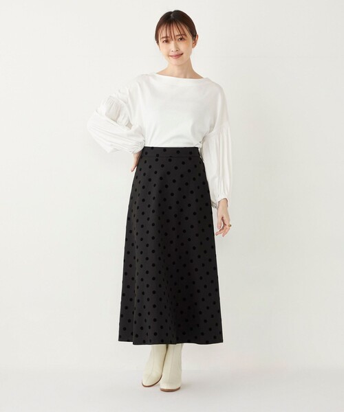 SHIPS Colors(シップス カラーズ)の「SHIPS Colors:〈洗濯機可能〉シルケットスムース ボリュームスリーブ トップス◇(Tシャツ/カットソー・レディース・オフホワイト/ブラック/ブラウン・ONE SIZE)」の22枚目の写真