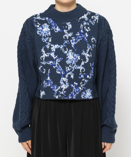 HARE（ハレ）の「ケーブルガラキリカエニット(HAR)（ニット/セーター・レディース・ブルー/グレー/ブラック・FREE）」の21枚目の写真