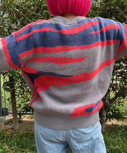 マーブル柄ニットプルオーバー（ニット/セーター）｜CELENA