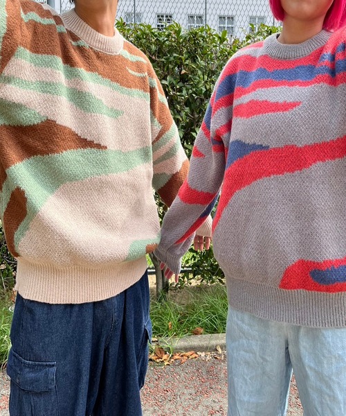 マーブル柄ニットプルオーバー（ニット/セーター）｜CELENA