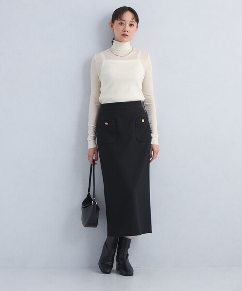 green label relaxing（グリーンレーベルリラクシング）の「スラブウール タートルネック プルオーバー カットソー（Tシャツ/カットソー・レディース・ダークグレー/ブラック/オフホワイト/パープル/ネイビー・FREE）」の9枚目の写真