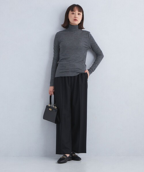 green label relaxing（グリーンレーベルリラクシング）の「スラブウール タートルネック プルオーバー カットソー（Tシャツ/カットソー・レディース・ダークグレー/ブラック/オフホワイト/パープル/ネイビー・FREE）」の12枚目の写真