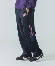 UMBRO×XLARGE カジュアルパンツ L ネイビー STRETCH LINEN LIKE ネイビーホップサックビジネスカジュアル