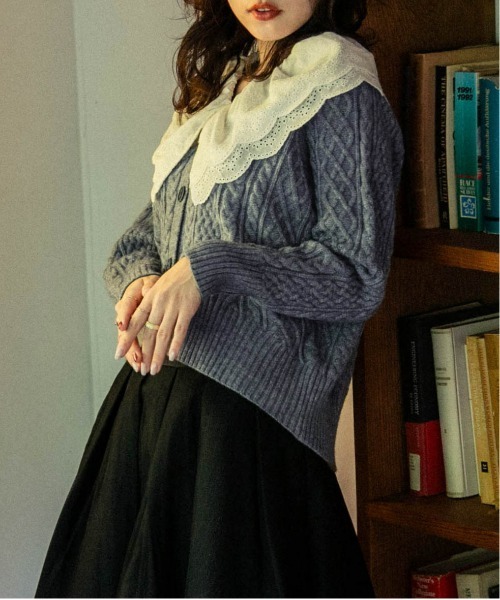 Lajour（ラジュール）の「日本製2WAY襟付きニットカーディガン