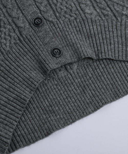 Lajour（ラジュール）の「日本製2WAY襟付きニットカーディガン（カーディガン/ボレロ・レディース・グレー/ブラック/アイボリー・フリー）」の9枚目の写真