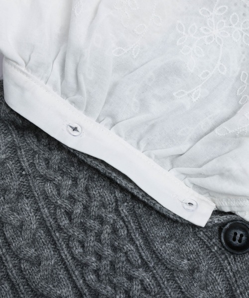 Lajour（ラジュール）の「日本製2WAY襟付きニットカーディガン（カーディガン/ボレロ・レディース・グレー/ブラック/アイボリー・フリー）」の13枚目の写真