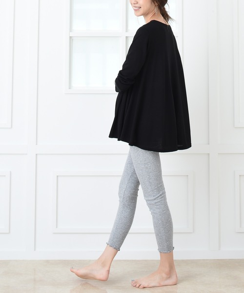 CHOCOA（チョコア）の「裾メロウリブレギンスレギンス（マタニティウェア/グッズ・レディース・ブラック/ベージュ/グレー・FREE）」の19枚目の写真