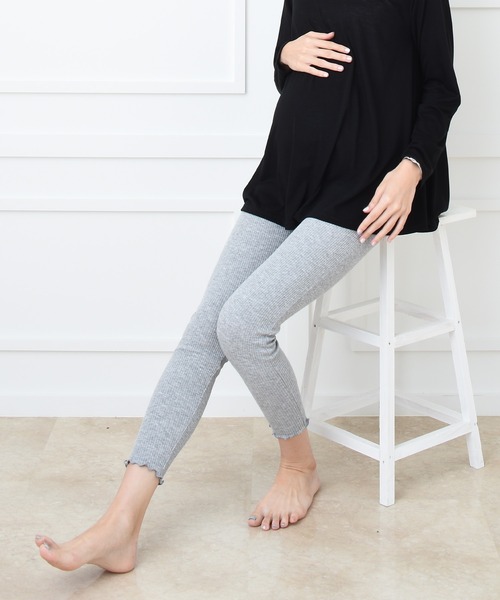 CHOCOA（チョコア）の「裾メロウリブレギンスレギンス（マタニティウェア/グッズ・レディース・ブラック/ベージュ/グレー・FREE）」の21枚目の写真