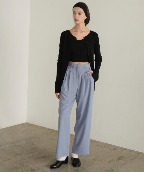 BUSTIER SET BOAT NECK KNIT CARDIGAN（カーディガン/ボレロ）｜CLANE