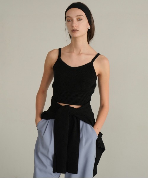 BUSTIER SET BOAT NECK KNIT CARDIGAN（カーディガン/ボレロ）｜CLANE