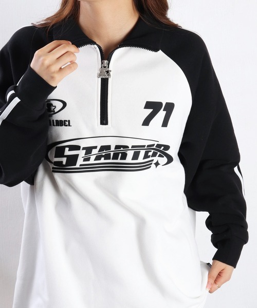 STARTER（スターター）の「STARTER BLACK LABEL　ユニフォーム風ハーフジップ裏起毛スウェット（スウェット・メンズ・ホワイト/マスタード/ホワイト×グリーン/ホワイト×ブラック・XL/L/M）」の19枚目の写真