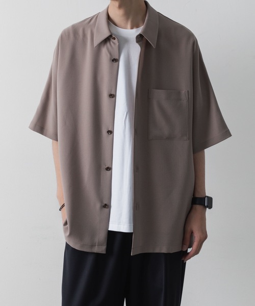 ATTACHMENT(アタッチメント)の「【 直営店・ZOZOTOWN限定 】PE ライトトロピカル ドルマンスリーブ レギュラーカラーシャツ S/S / PE LIGHT TROPICAL DOLMAN SLEEVE REGULAR COLLAR SHIRT S/S(シャツ/ブラウス・メンズ・ネイビー/ブラック/ライトベージュ/ライトグリーン・1/2/3)」の1枚目の写真