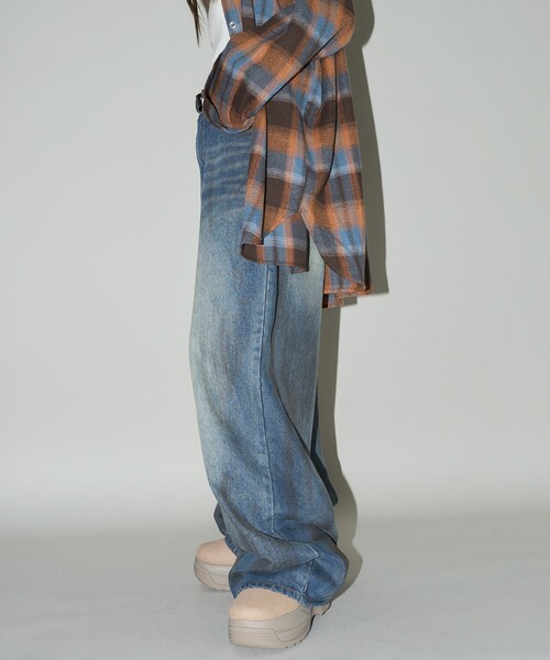 【セール】PUBLUX/パブリュクス Dirty denim pants/汚し加工デニムパンツ(限定展開)（デニムパンツ）｜PUBLUX（パブリュクス）