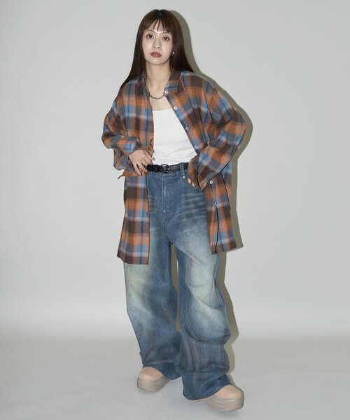 【セール】PUBLUX/パブリュクス Dirty denim pants/汚し加工デニムパンツ(限定展開)（デニムパンツ）｜PUBLUX（パブリュクス）