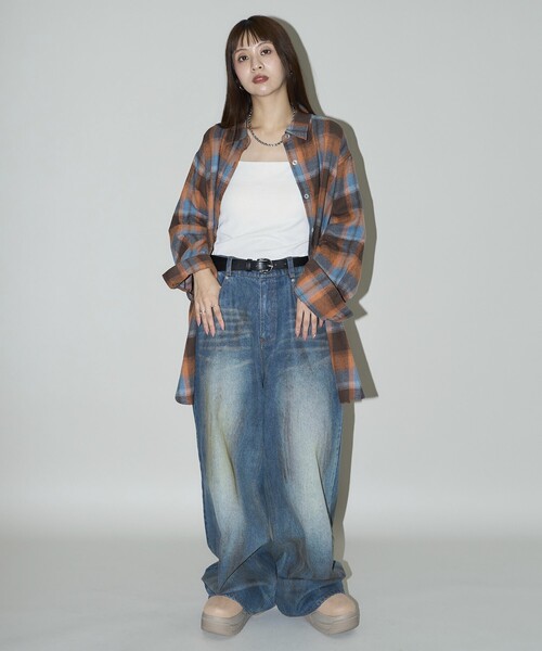 【セール】PUBLUX/パブリュクス Dirty denim pants/汚し加工デニムパンツ(限定展開)（デニムパンツ）｜PUBLUX（パブリュクス）