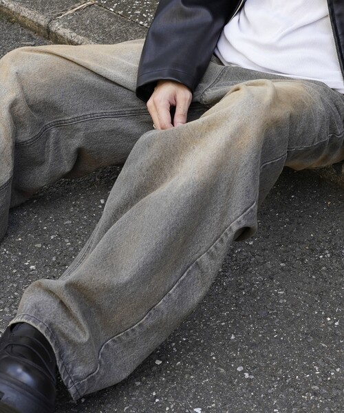 【セール】PUBLUX/パブリュクス Dirty denim pants/汚し加工デニムパンツ(限定展開)（デニムパンツ）｜PUBLUX（パブリュクス）