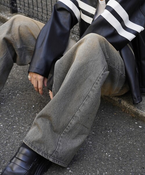 【セール】PUBLUX/パブリュクス Dirty denim pants/汚し加工デニムパンツ(限定展開)（デニムパンツ）｜PUBLUX（パブリュクス）