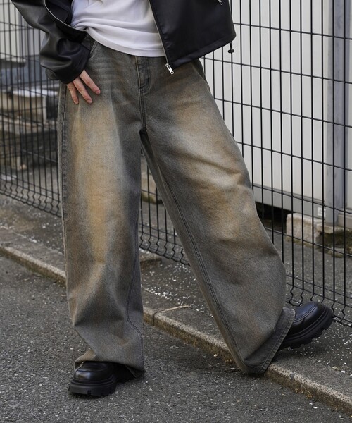 【セール】PUBLUX/パブリュクス Dirty denim pants/汚し加工デニムパンツ(限定展開)（デニムパンツ）｜PUBLUX（パブリュクス）