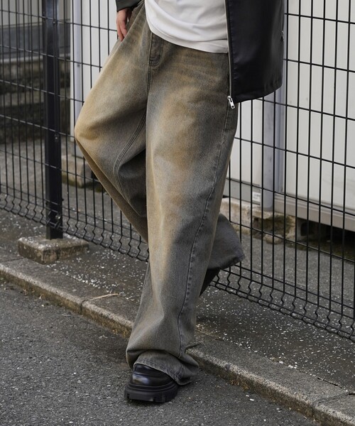 【セール】PUBLUX/パブリュクス Dirty denim pants/汚し加工デニムパンツ(限定展開)（デニムパンツ）｜PUBLUX（パブリュクス）