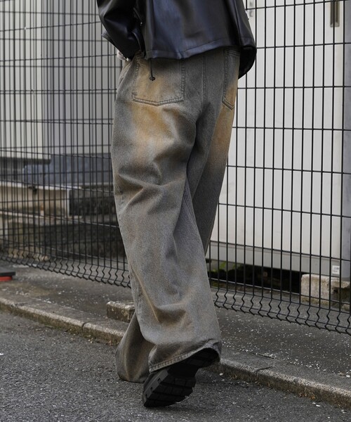 【セール】PUBLUX/パブリュクス Dirty denim pants/汚し加工デニムパンツ(限定展開)（デニムパンツ）｜PUBLUX（パブリュクス）