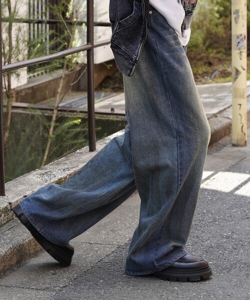 【セール】PUBLUX/パブリュクス Dirty denim pants/汚し加工デニムパンツ(限定展開)（デニムパンツ）｜PUBLUX（パブリュクス）