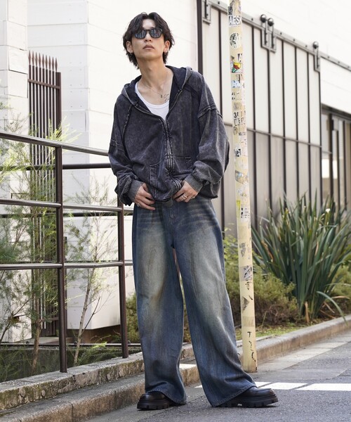 【セール】PUBLUX/パブリュクス Dirty denim pants/汚し加工デニムパンツ(限定展開)（デニムパンツ）｜PUBLUX（パブリュクス）