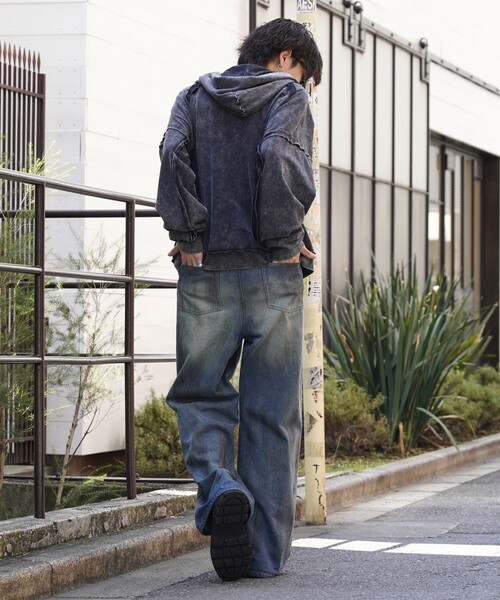 【セール】PUBLUX/パブリュクス Dirty denim pants/汚し加工デニムパンツ(限定展開)（デニムパンツ）｜PUBLUX（パブリュクス）