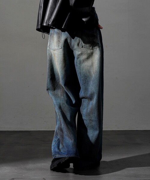 【セール】PUBLUX/パブリュクス Dirty denim pants/汚し加工デニムパンツ(限定展開)（デニムパンツ）｜PUBLUX（パブリュクス）