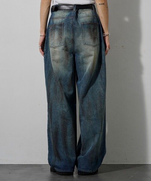 【セール】PUBLUX/パブリュクス Dirty denim pants/汚し加工デニムパンツ(限定展開)（デニムパンツ）｜PUBLUX（パブリュクス）