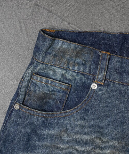 【セール】PUBLUX/パブリュクス Dirty denim pants/汚し加工デニムパンツ(限定展開)（デニムパンツ）｜PUBLUX（パブリュクス）