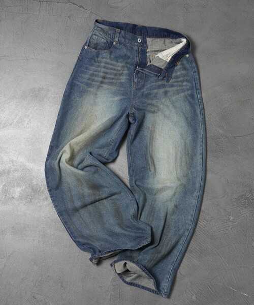 【セール】PUBLUX/パブリュクス Dirty denim pants/汚し加工デニムパンツ(限定展開)（デニムパンツ）｜PUBLUX（パブリュクス）