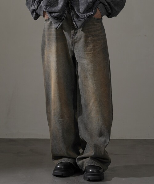 【セール】PUBLUX/パブリュクス Dirty denim pants/汚し加工デニムパンツ(限定展開)（デニムパンツ）｜PUBLUX（パブリュクス）